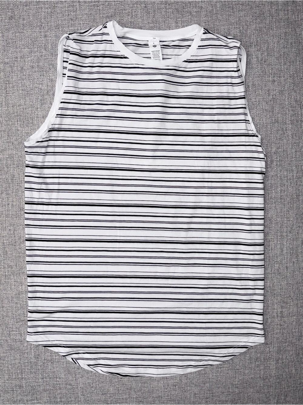 lululemon athletica White and Black Striped Tank
